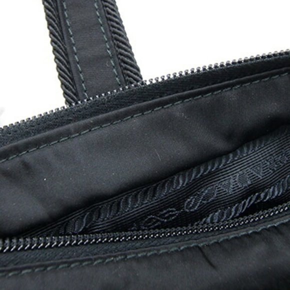 Prada Handbag 1BA084 Black Nylon Leather Ribbon Women's PRADA - Picture 7 of 8